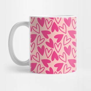 Pink Hearts Repeated Pattern 100#001 Mug